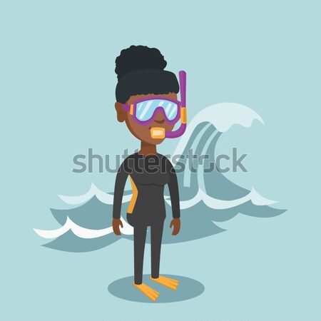 Young scuba diver vector illustration. Stock photo © RAStudio