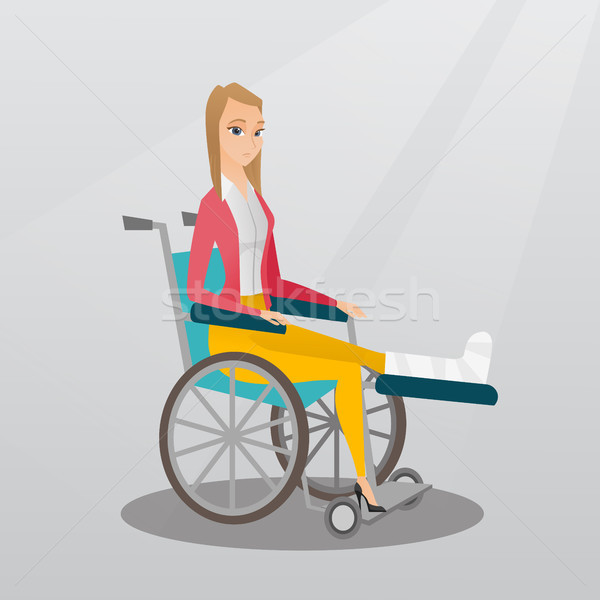 Woman with broken leg sitting in a wheelchair. Stock photo © RAStudio