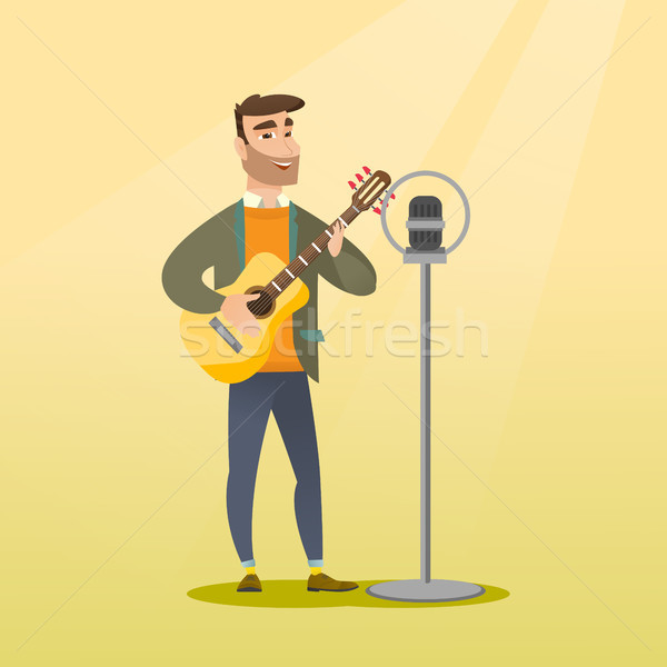 Man singing into a microphone. Stock photo © RAStudio