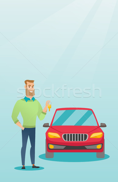 Om chei new car tineri caucazian Imagine de stoc © RAStudio