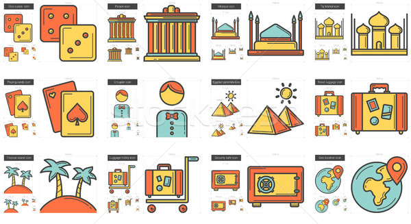 Travel and holiday line icon set. Stock photo © RAStudio