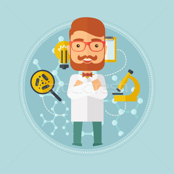 Male laboratory assistant vector illustration. Stock photo © RAStudio