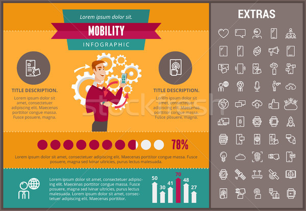 Mobilitás infografika sablon elemek ikonok testreszabható Stock fotó © RAStudio