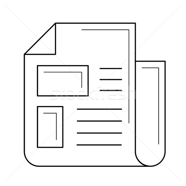 Publishing newspaper line icon. Stock photo © RAStudio