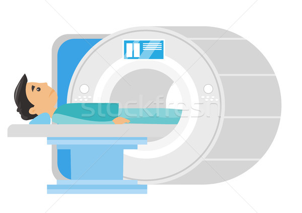 Férfi mágneses scan fiatal ijedt kaukázusi Stock fotó © RAStudio