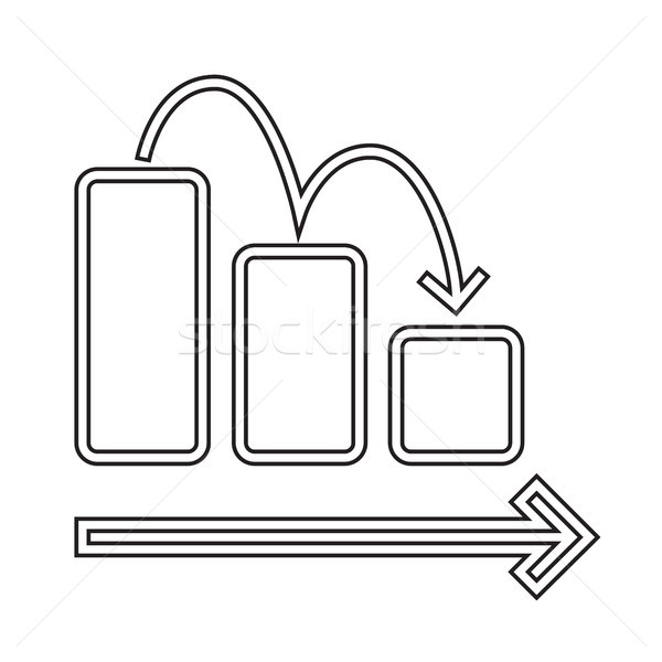 Downward chart vector line icon. Stock photo © RAStudio