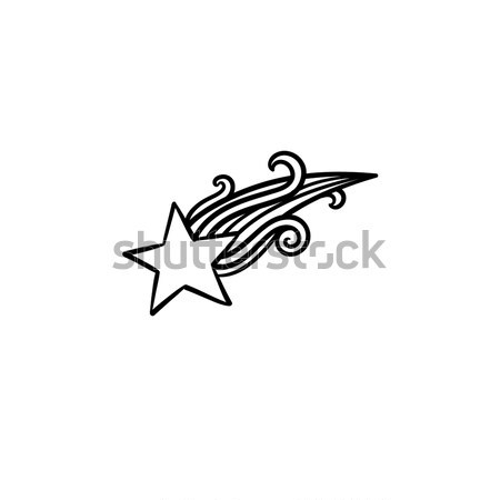 Сток-фото: падающая · звезда · рисованной · эскиз · икона · болван