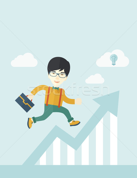 Running man into graph arrow up.  Stock photo © RAStudio