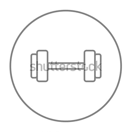 Dumbell thin line icon Stock photo © RAStudio