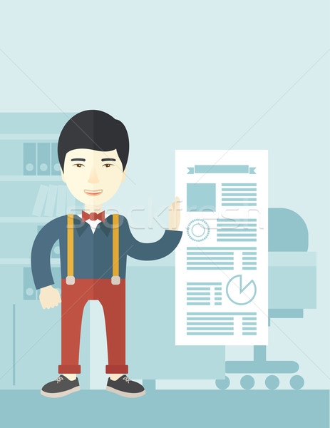 Man happy standing inside his office. Stock photo © RAStudio
