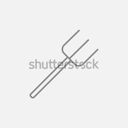 Stock photo: Pitchfork line icon.