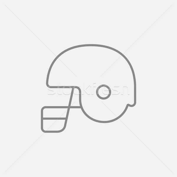 хоккей шлема линия икона веб мобильных Сток-фото © RAStudio