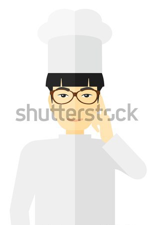Chef pointing forefinger up. Stock photo © RAStudio