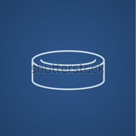 Stock photo: Hockey puck line icon.