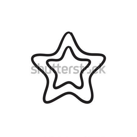 Stock photo: Rating star line icon.