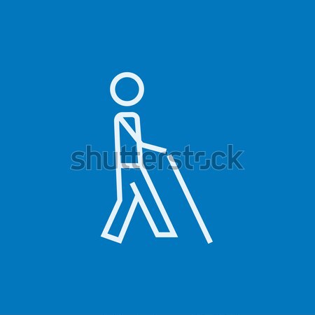 Blind man with stick line icon. Stock photo © RAStudio