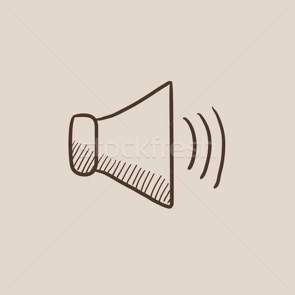 Vorbitor volum schiţă icoană web mobil Imagine de stoc © RAStudio