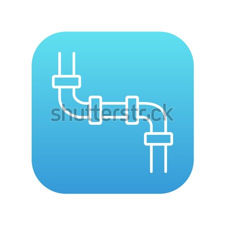 Stock photo: Water pipeline line icon.