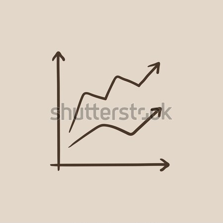 Crecimiento gráfico boceto icono vector aislado Foto stock © RAStudio