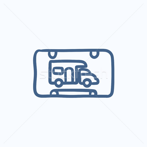 RV camping sign sketch icon. Stock photo © RAStudio