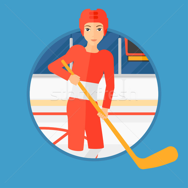 Ice-hockey player with stick. Stock photo © RAStudio