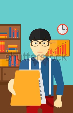 Woman using three D pen vector illustration. Stock photo © RAStudio