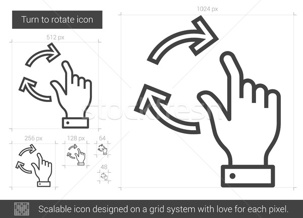 Drehen drehen line Symbol Vektor isoliert Stock foto © RAStudio