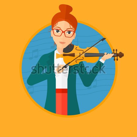 Homme jouer violon violoniste musique classique notes de musique [[stock_photo]] © RAStudio