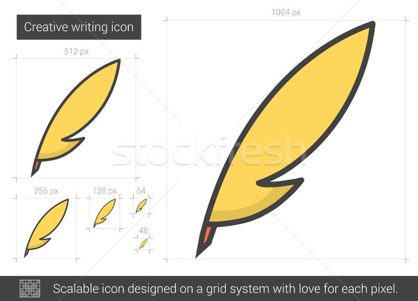 Stock photo: Creative writing line icon.