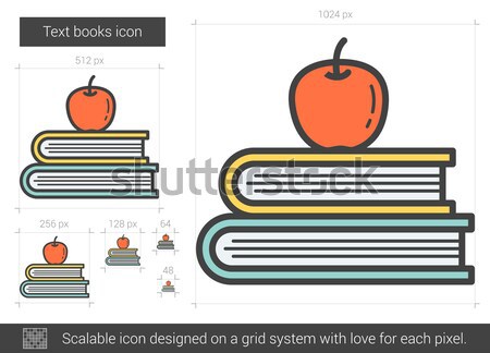 Text books line icon. Stock photo © RAStudio