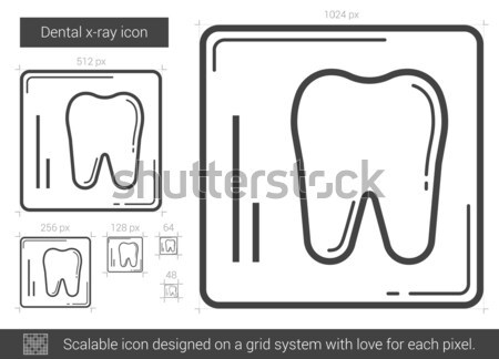 Diş hekimliği hat ikon vektör yalıtılmış beyaz Stok fotoğraf © RAStudio
