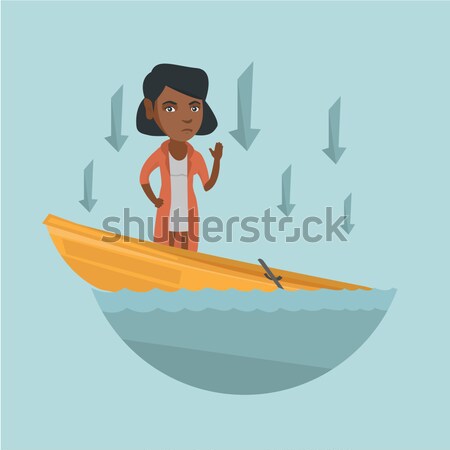 üzletasszony áll süllyed csónak kérdez segítség Stock fotó © RAStudio