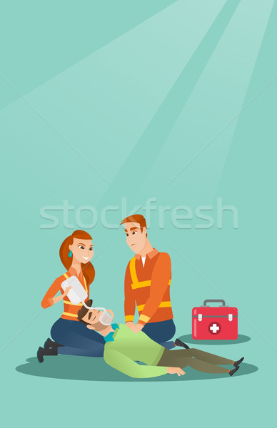 Emergency doing cardiopulmonary resuscitation Stock photo © RAStudio