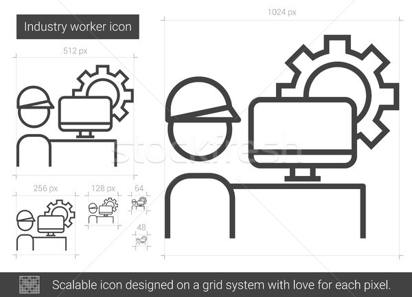 Industry worker line icon. Stock photo © RAStudio