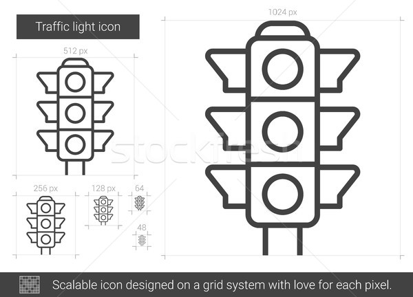 Semafor linie icoană vector izolat alb Imagine de stoc © RAStudio