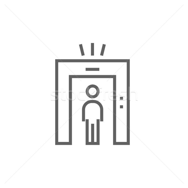 Homem metal detetor portão linha ícone Foto stock © RAStudio