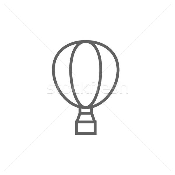 Balon cu aer cald linie icoană colturi web mobil Imagine de stoc © RAStudio