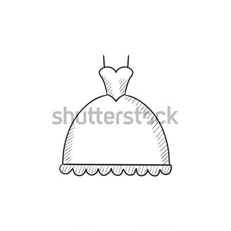 Сток-фото: подвенечное · платье · эскиз · икона · вектора · изолированный · рисованной