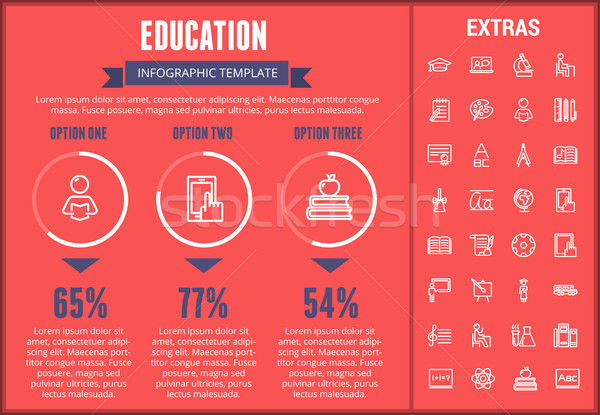 Oktatás infografika sablon elemek ikonok testreszabható Stock fotó © RAStudio