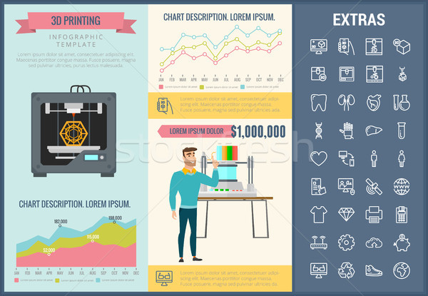 3D printing infographic template and elements. Stock photo © RAStudio