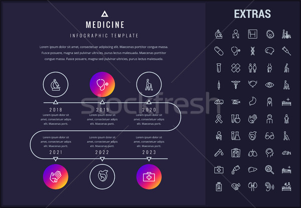 Medicină sablon element icoane timeline Imagine de stoc © RAStudio