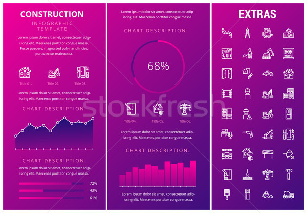 építkezés infografika sablon elemek ikonok testreszabható Stock fotó © RAStudio