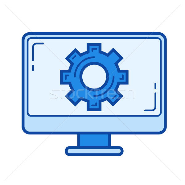 Computer settings line icon. Stock photo © RAStudio