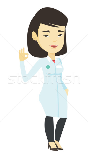 Doctor showing ok sign vector illustration. Stock photo © RAStudio