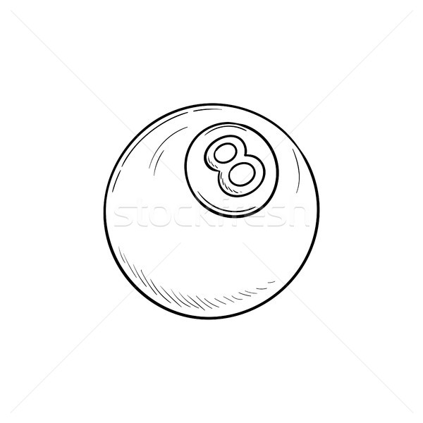 Pool eight ball hand drawn outline doodle icon. Stock photo © RAStudio