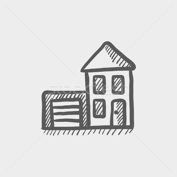 House with garage sketch icon Stock photo © RAStudio