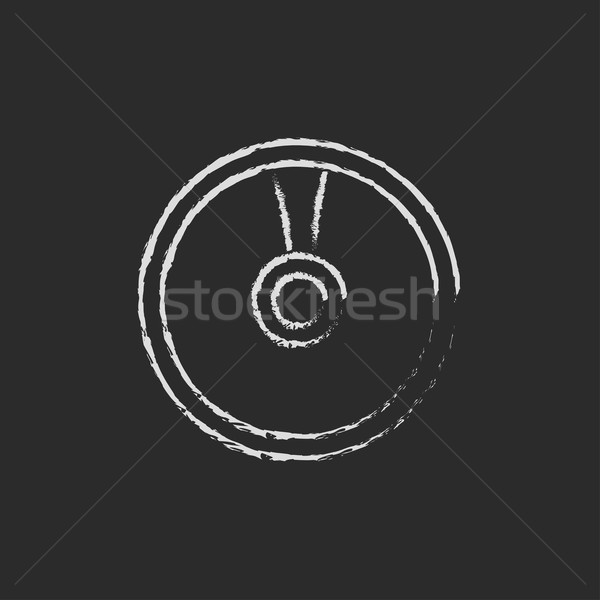 Stockfoto: Schijf · icon · krijt · Blackboard