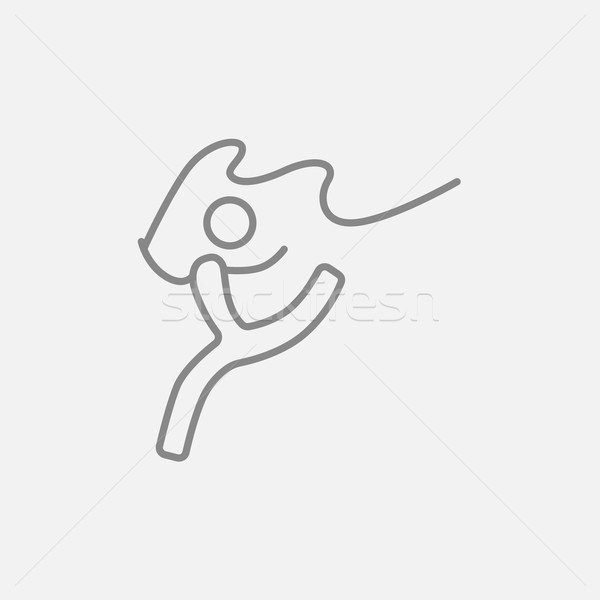 Jimnastikçi bant hat ikon web hareketli Stok fotoğraf © RAStudio