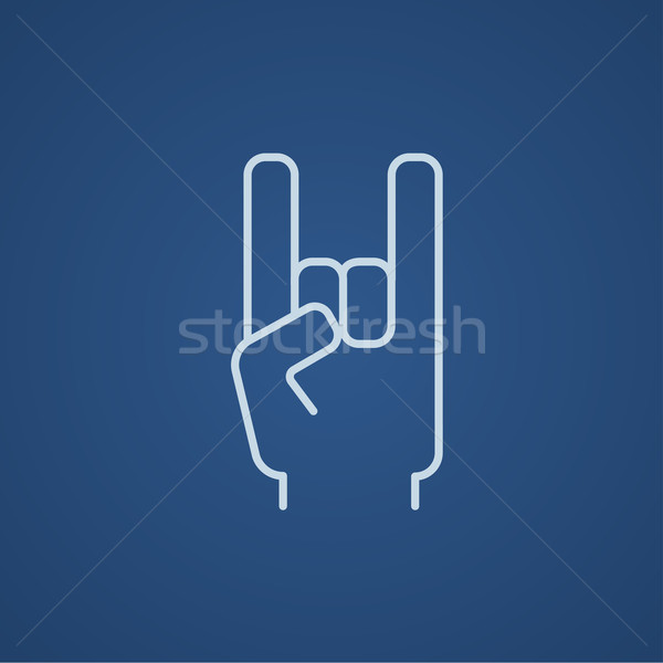 Zdjęcia stock: Rock · toczyć · znak · ręką · line · ikona · internetowych