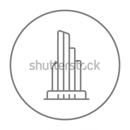 Wolkenkratzer Bürogebäude line Symbol Web mobile Stock foto © RAStudio